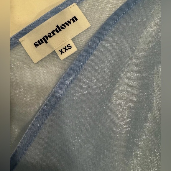 NWOT Sadie Deep V Tank by Superdown Size: XXS Color: Dusty Blue - Brand … - Picture 7 of 7